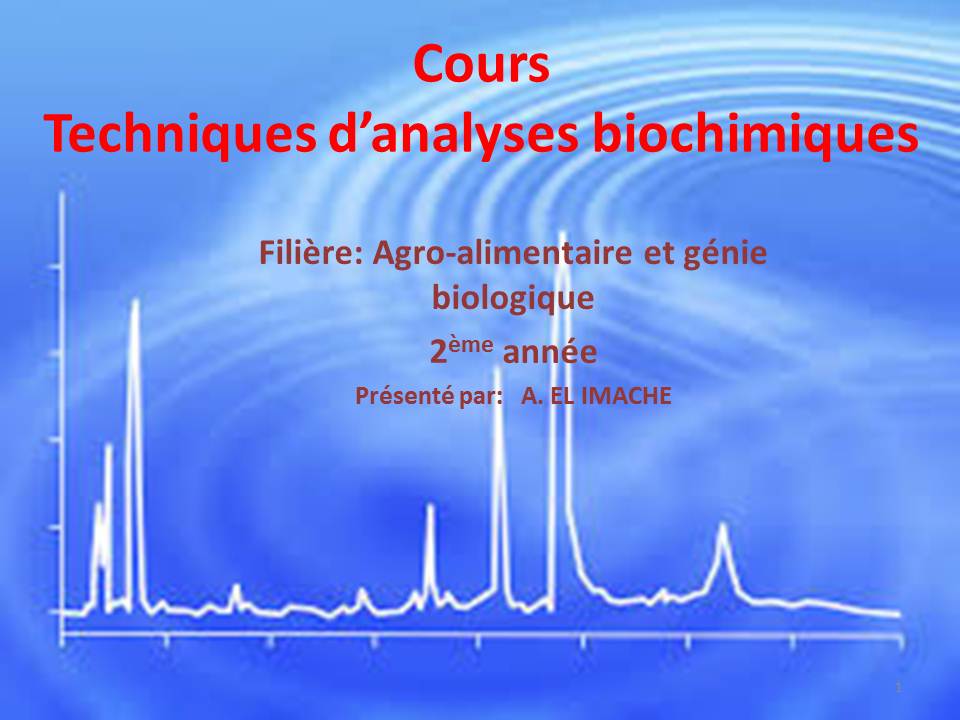Techniques d'Analyses Biochimiques